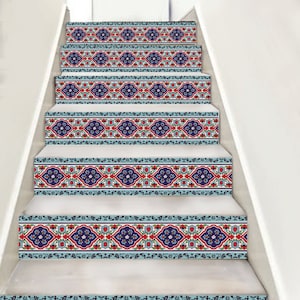Turkish Peel & Stick Stair Riser Decal–Extra Long 49&quot; | Water resistant Vinyl Strip | Self-Adhesive, Removable, DIY Stair | Easy to Trim