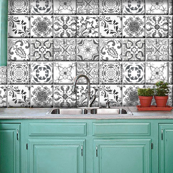 Port of Spain Peel & Stick Tile Stickers Kitchen Bathroom Backsplash Floor Stair Water Resistant Removable Decals, DIY Vinyl Renters Home