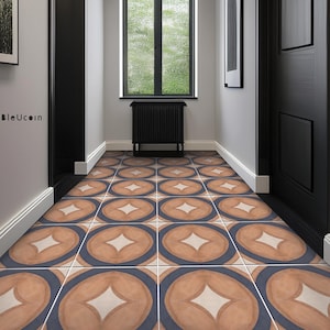 Capetown Rust Peel & Stick Floor Tile Sticker I Removable Anti-Slip Vinyl Decals for Kitchen, Bath, Home | DIY Renter-Friendly ,Customizable