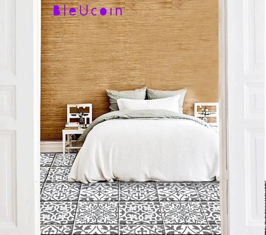 Grey Mix Vinyl Floor Tile Stickers Floor Decals removable