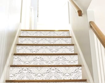 Amalfi light StairRiser Peel Stick Vinyl Decal Self Adhesive Waterproof Easy to Trim Removable DIY Home Decor-Extra long 49" length