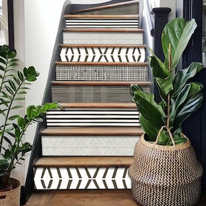 Hanover Grey Peel & Stick Stair Riser Decal–Extra Long 49&quot; | Water resistant Vinyl Strip |Self-Adhesive, Removable, DIY Stair | Easy to Trim