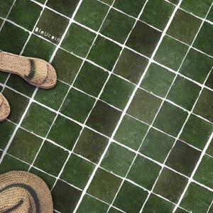 Mizzle Green Peel & Stick Floor Tile Sticker: Removable Anti-Slip Vinyl Decals