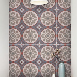 Granada Peel and Stick Vinyl Tile Stickers | Removable & Waterproof Ideal for Kitchen Bathroom Backsplash Floor, DIY Wall Designs DIY Renter