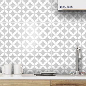 Barcelona Light Tile Wall Stair Floor Self Adhesive Vinyl Stickers,Kitchen Bathroom Backsplash Carrelage Decal, Peel & Stick Home Decor