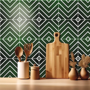 Athens Moss Tile Wall Stair Floor Self Adhesive Vinyl Stickers, Kitchen Bathroom Backsplash Carrelage Decal, Peel & Stick Home Decor