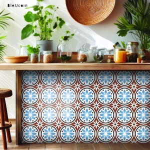 Athangudi Vol 2 Peel and Stick Tile Decal Kitchen Bathroom Backsplash Floor Stair Water Resistant Removable Decals, DIY Vinyl Renters