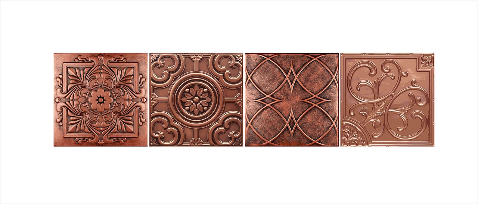 Copper Tin Style Ceiling/tile/wall Decals 4 Designs X 11 Etsy
