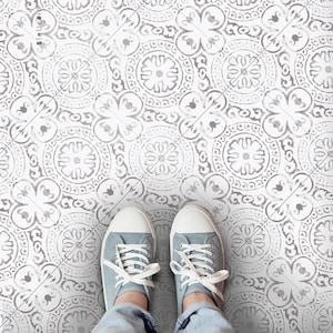 Amalfi Light Peel & Stick Floor Tile Sticker I Removable Anti-Slip Vinyl Decals for Kitchen, Bath, Home | DIY Renter-Friendly | Customizable