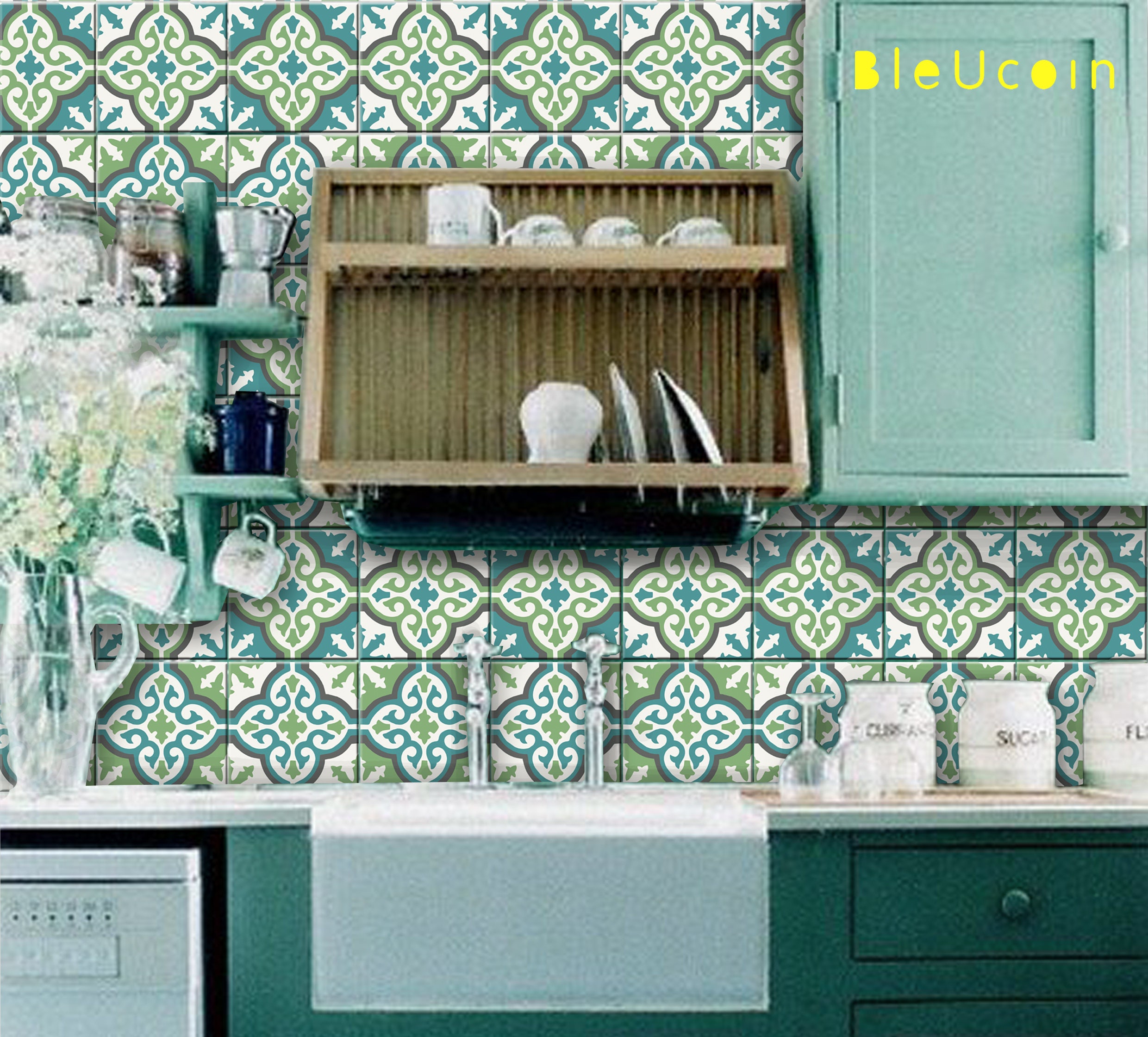 Odhams Press Breton Olive Re-Tile Decal with White Background 6 Odhams Press Breton Olive Re-Tile Decal with White Background 6