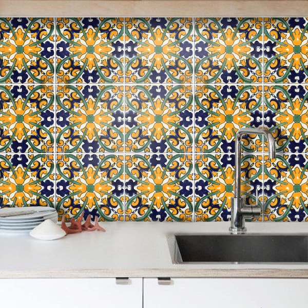 Oaxaca Tile/Wall/Stair/Cabinet Decal : Kitchen Bathroom Decals Removable Stair Riser Home Decor