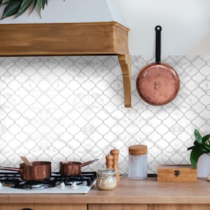 Quatrefoil Peel and Stick Tile Sticker Kitchen Bathroom Backsplash Floor Stair Water Resistant Removable Decals, DIY Renters Home Décor