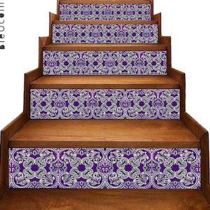 Aubergine StairRiser Peel Stick Vinyl Decal Self Adhesive Waterproof Easy to Trim  Removable DIY Home Decor-Extra long 49" length