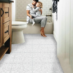 Autocollants pour carrelage de sol Andrea | Autocollants amovibles et antidérapants en vinyle pour cuisine, salle de bain et maison | Bricol