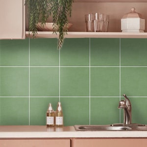 Sage Peel and stick Tile Decal, Kitchen Bathroom Wall Tile Vinyl decal, Removable Carrelage, Self Adhesive Vinyl Floor stickers