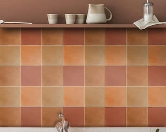 Baked Terracotta Peel and Stick Tile Stickers Vinyl Self-Adhesive Backsplash Kitchen Bathroom Home Décor WaterResistant Removable Tile Decal