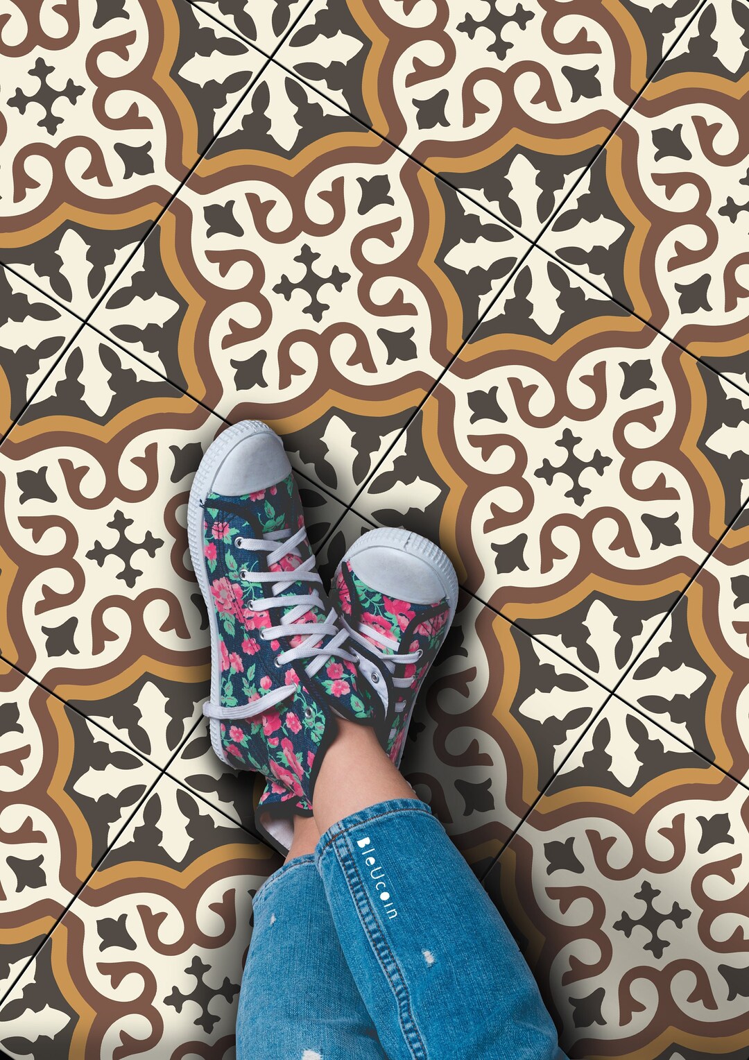 Nottingham Vinyl Floor Tile Stickers Floor Decalsremovable