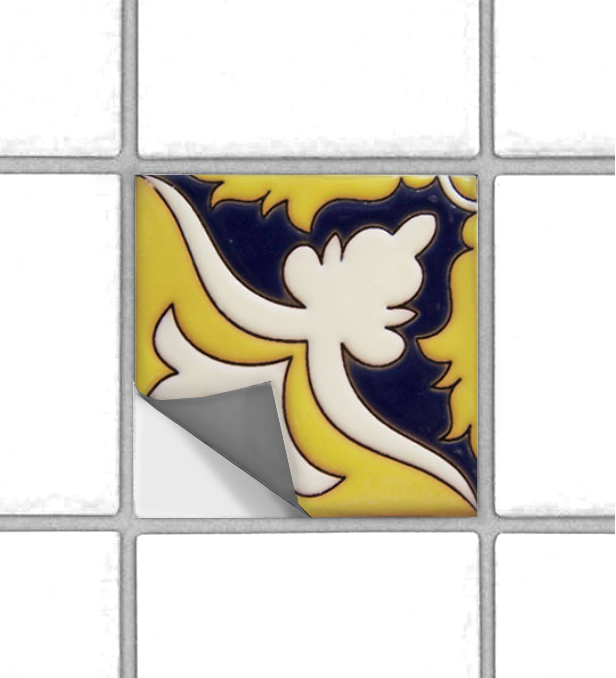 Ochre Mexican Tile/ Wall Decal for Kitchen Bathroom Etsy France