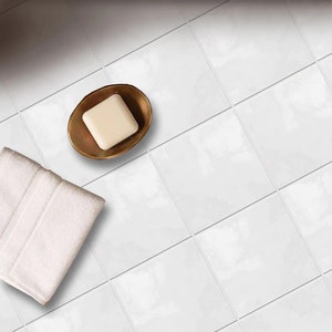 Weathered White Peel & Stick Floor Tile Sticker Removable Anti-Slip Vinyl Decals for Kitchen, Bath, Home | DIY Renter-Friendly ,Customizable
