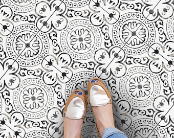 Amalfi Peel & Stick Floor Tile Sticker I Removable Anti-Slip Vinyl Decals for Kitchen, Bath, Home | DIY Renter-Friendly | Customizable