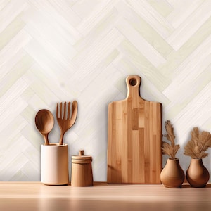 Wooden Herringbone Peel and Stick Vinyl for Tile, Wall, Floor, Kitchen, Bathroom, Stairs Water Proof Removable Decals, DIY Vinyl Renters