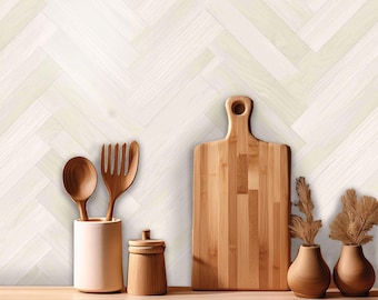Wooden Herringbone Peel and Stick Vinyl for Tile, Wall, Floor, Kitchen, Bathroom, Stairs Water Proof Removable Decals, DIY Vinyl Renters