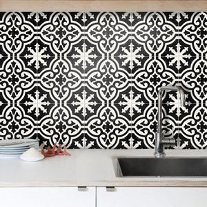 Meridian Peel & Stick Tile Stickers for Kitchen Bathroom Backsplash Tile Wall Stair Floor Removable Home Decor Water heat Proof Easy to trim