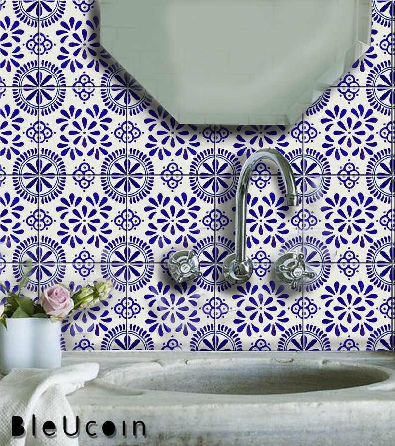 Uriarte Talavera Tile Wall Decal For Kitchen Bathroom Etsy