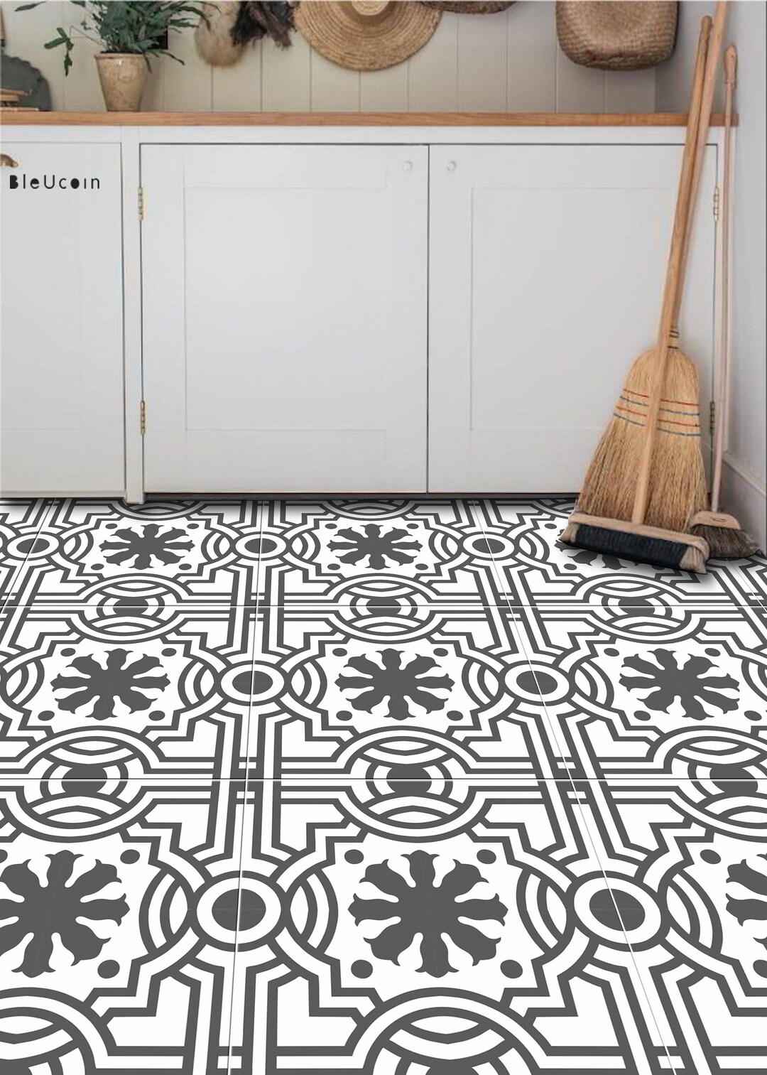 Santiago Vinyl Floor Tile Stickers Floor Decals removable