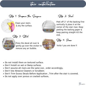 Positano Navy Peel & Stick Stair Riser Decal–extra Long 49