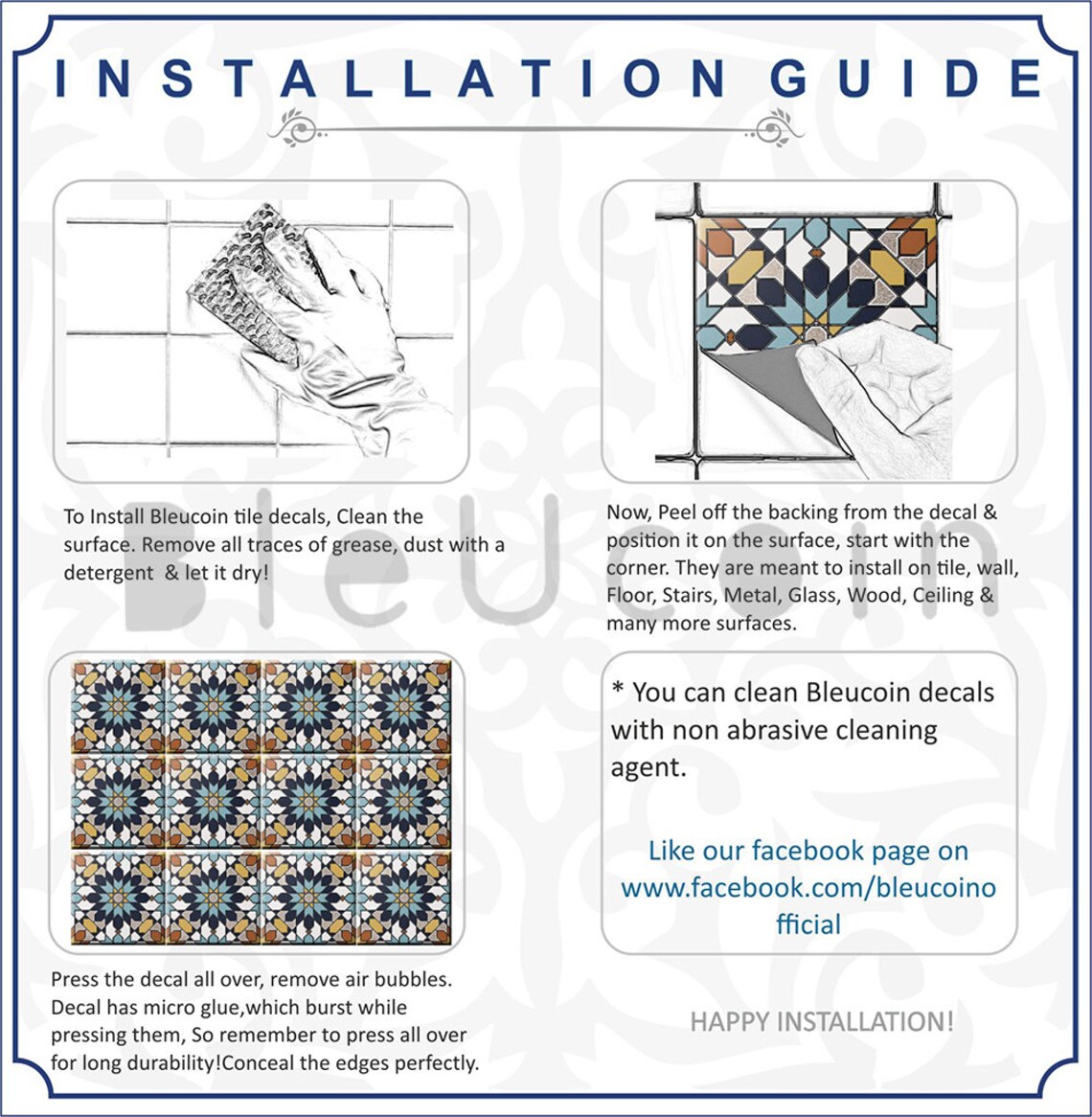 Kitchen/Bathroom Indian Jaipur Blue pottery Tile/ Wall/ Floor Etsy