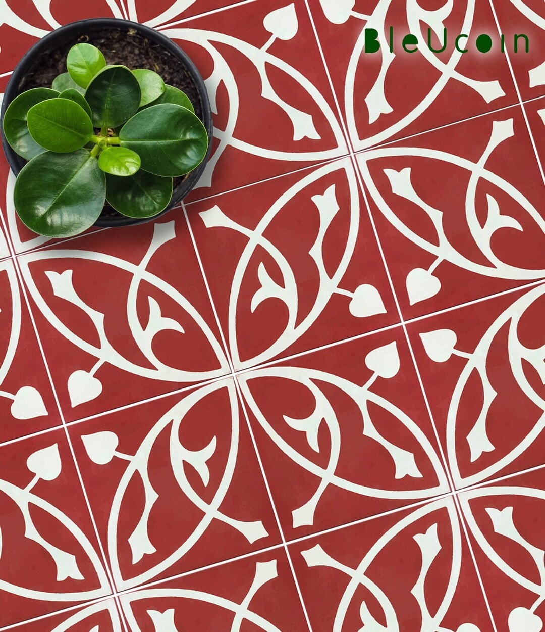 Kochi Vinyl Floor Tile Stickers Floor Decalsremovable & Repositionable