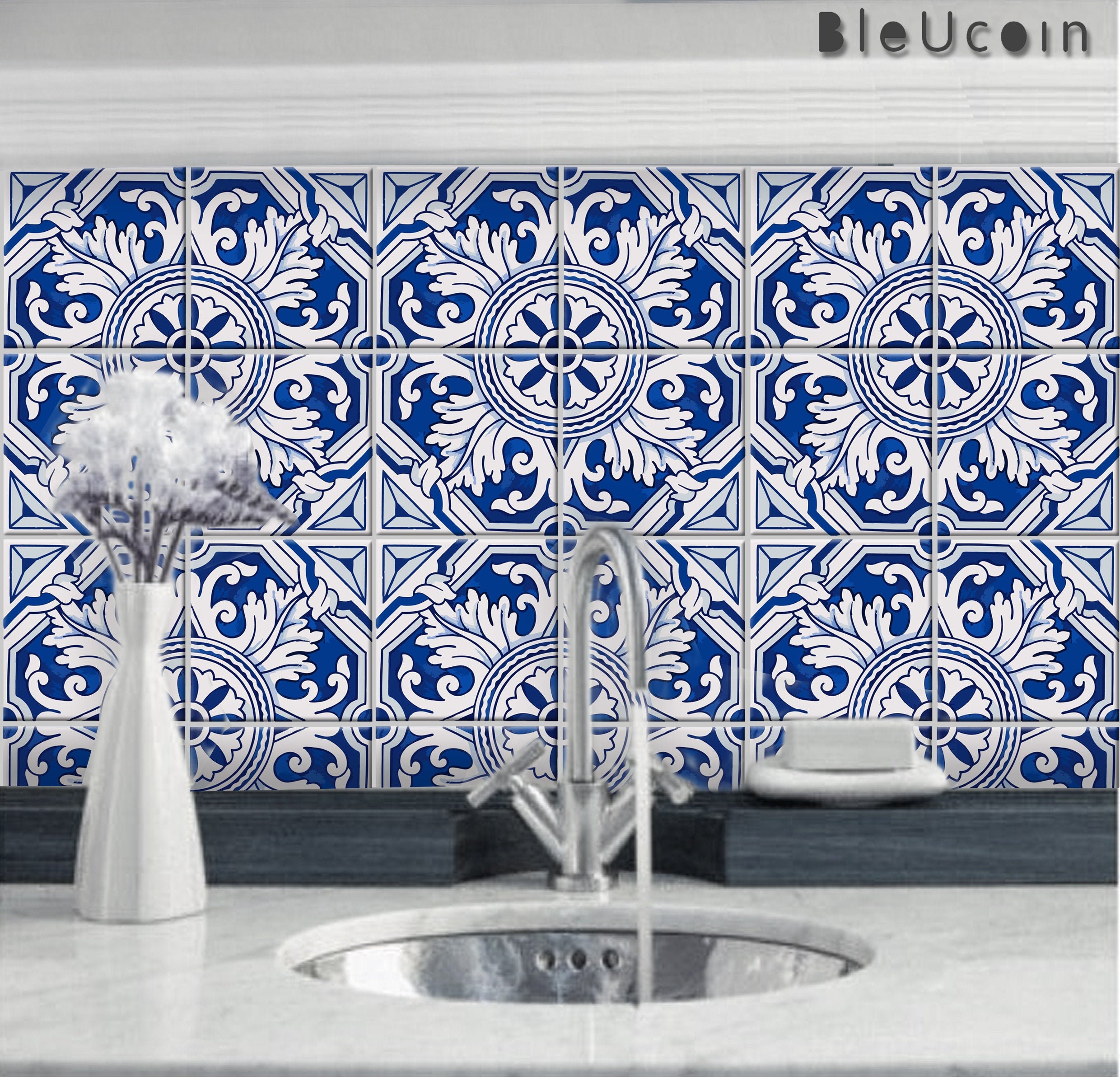 24PCS Tile Stickers Vinyl ART Home Decoration Waterproof Bathroom Peel And Stick 24PCS Tile Stickers Vinyl ART Home Decoration Waterproof Bathroom Peel And Stick