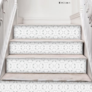 Calcomanía autoadhesiva para contrahuella de escalera Tangier Light - Extra larga (124 cm) | Tira de vinilo resistente al agua | Autoadhesiv