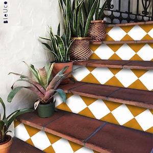 Sunrise Diamond Peel & Stick Stair Riser Decal–Extra Long 49",Water resistant Vinyl Strip,Self-Adhesive, Removable, DIY Stair | Easy to Trim