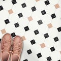 Warsaw Peach Peel & Stick Floor Tile Sticker I Removable Anti-Slip Vinyl Decals for Kitchen, Bath, Home | DIY Renter-Friendly | Customizable