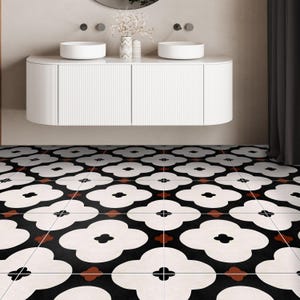Sakura Hampi Peel & Stick Floor Tile Sticker I Removable Anti-Slip Vinyl Decals for Kitchen, Bath, Home | DIY Renter-Friendly | Customizable
