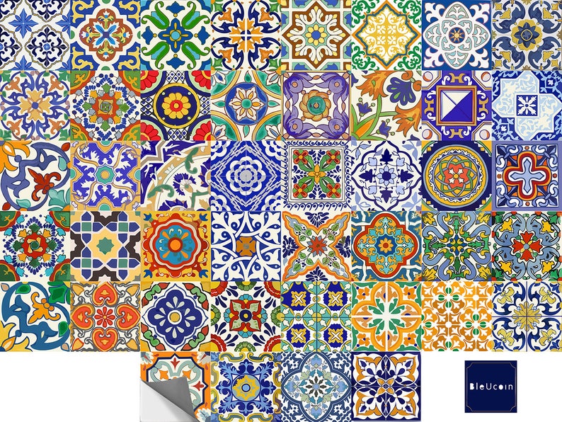 Spanish Mediterranean Peel & Stick Tile Stickers Kitchen Etsy