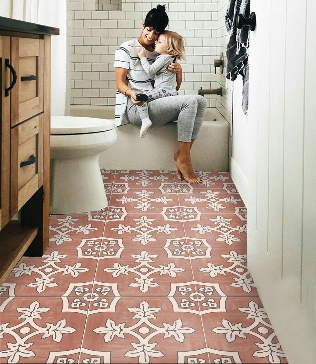Pozallo Vinyl Floor Tile Stickers Floor Decalsremovable