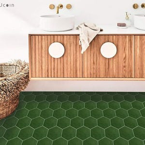 Hex Moss Green Kitchen bathroom Backsplash Floor Panel Wall Tile Surface for Kitchen Bathroom Removable Water proof Heat Resistant