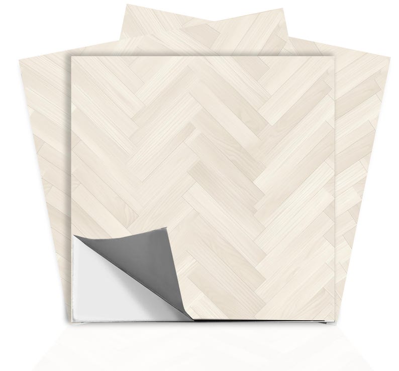 Wooden Herringbone Peel & Stick Floor Tile Sticker Removable Anti-slip ...