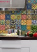 Bleucoin Mexican Talavera Peel n Stick Tile Stickers for Tile Wall Stair Floor Kitchen Bath Backsplash - Removable & Waterproof 