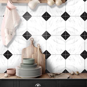 Rio Marble Peel and Stick Tile Stickers for Kitchen Bathroom Backsplash Floor Stair | Water-Resistant & Removable | DIY Renters Home Decor