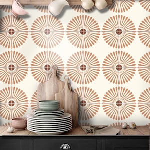 Kawasaki Terracotta Peel & Stick Tile Sticker Kitchen Bathroom Backsplash Stair WaterResistant Removable Decals,DIY Vinyl Renters Home Décor