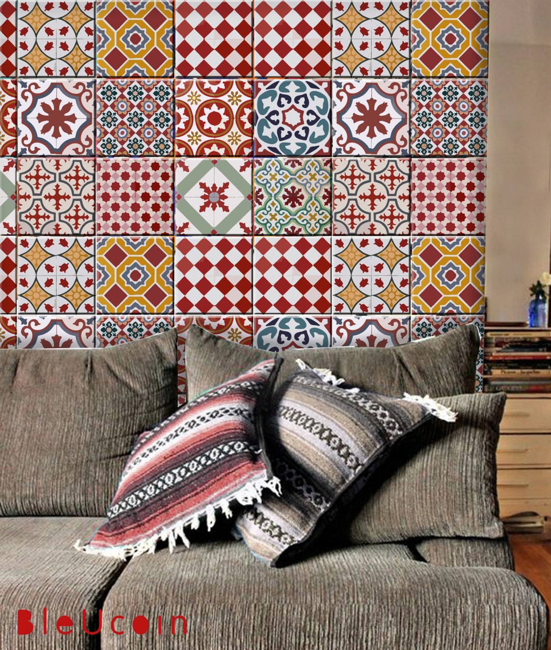 Athangudi Peel and Stick Tile Stickers Kitchen Bathroom Backsplash