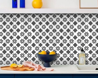 Copenhagen Peel & Stick Tile Stickers Kitchen Bathroom Backsplash Floor Stair Water Resistant Removable Decals, DIY Vinyl Renters Home Décor