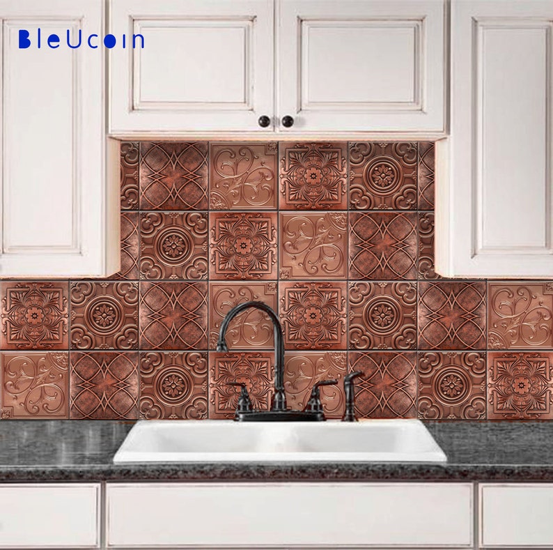 Copper Tin Style Ceiling Tile Wall Decals 4 Designs X 11 44 Etsy