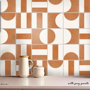 6&quot; x 6&quot;- 68 pcs Mid Mod Peel and Stick Tile Decal Removable