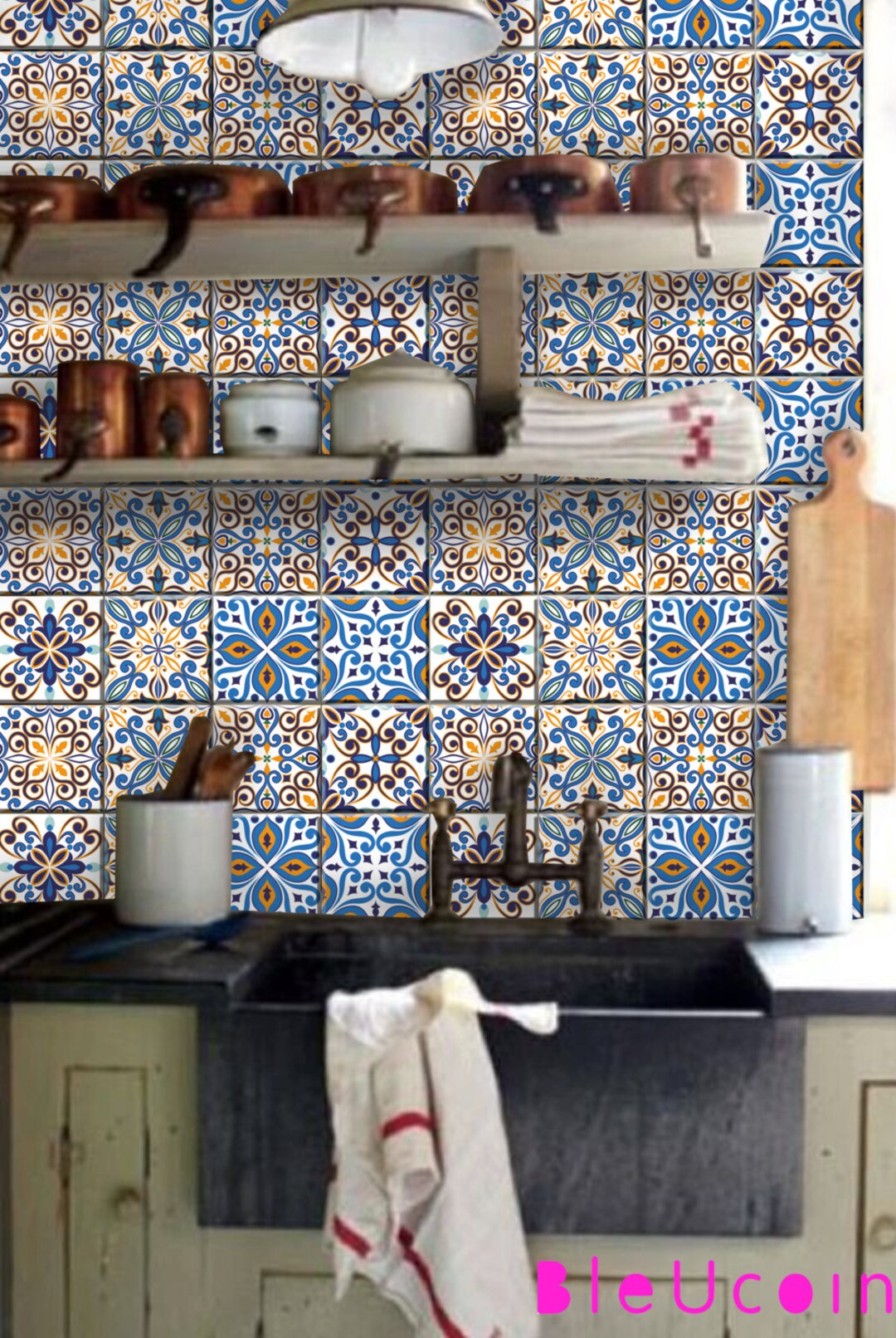 Barcelos Peel and Stick Tile Stickers Kitchen Bathroom Backsplash Floor ...