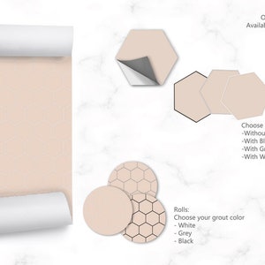 Blush Hexagon Tile Wall Stair Floor Self Adhesive Vinyl - Etsy